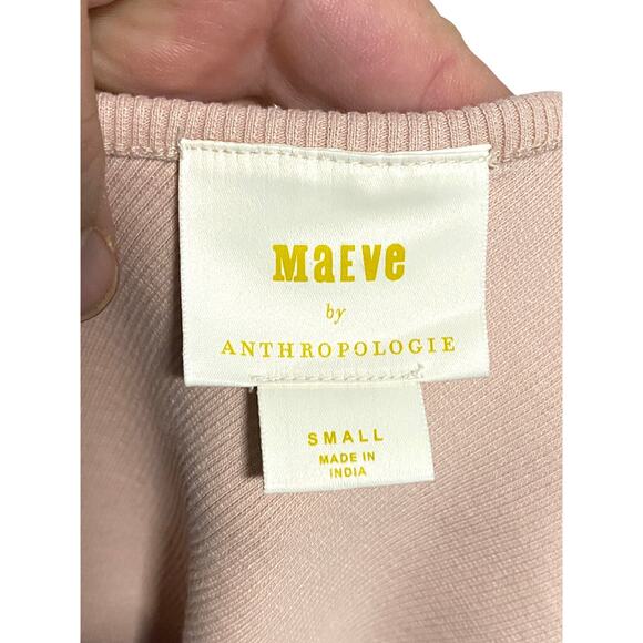 Maeve Anthropologie Rafaela Tank Top S Bow Tie Shoulders Stretch Neutral Boho - Picture 4 of 6